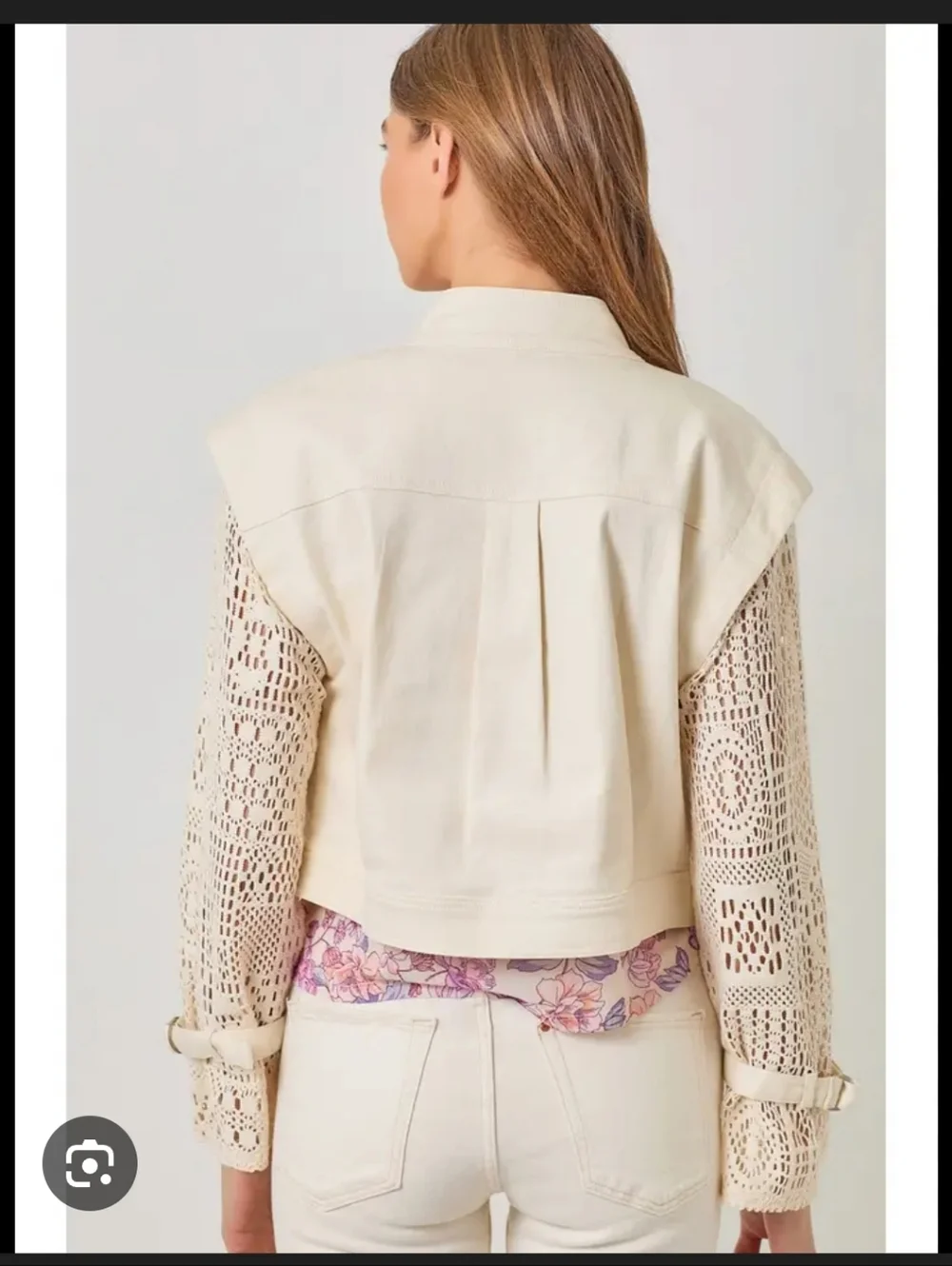 Mystree Crocheted Denim Jacket NWT